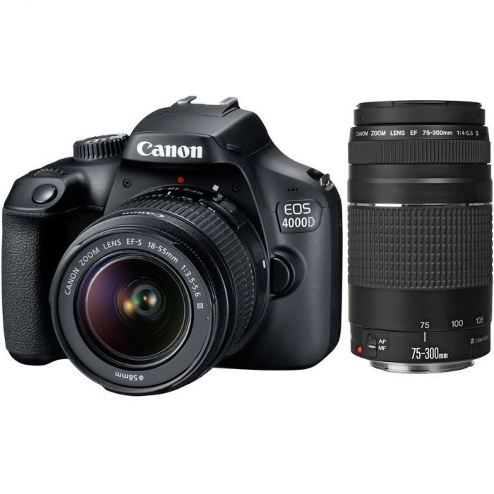 Canon 4000d 18mp Dslr Twin Lens Bundle - Black | Buy Online in South ...