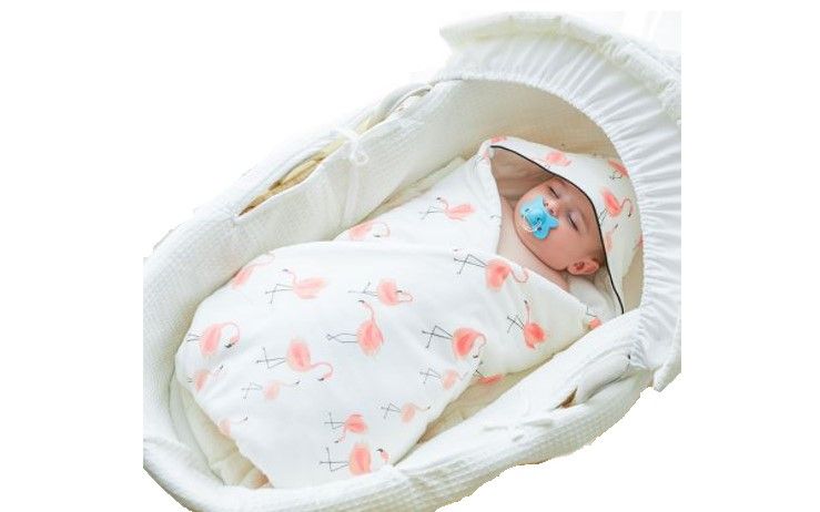 Baby Muslin Winter Wrap - Flamingo Blanket