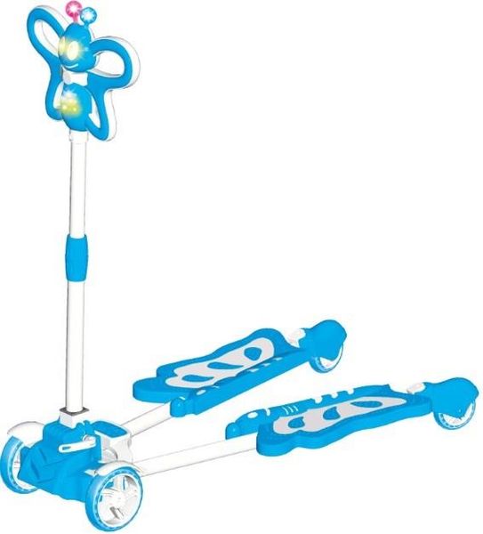 Baneen Kids Four Wheel Frog Kick Scooter - Blue