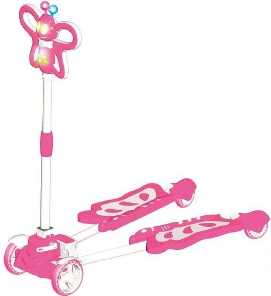 Baneen Kids Four Wheel Frog Kick Scooter - Pink