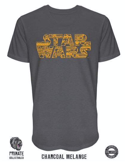 Star Wars Logo Inner Images T-Shirt - Charcoal Melange