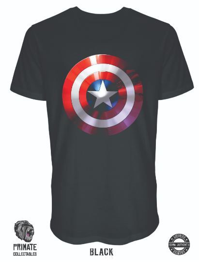 Marvel Captain America Shield 2 T-Shirt - Black