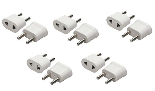 US to EU Copper AC Power Socket Plug Adapter Travel Converter - 10 Pack