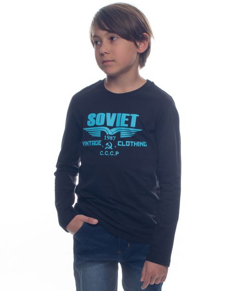 Soviet Boys Long Sleeve Logo T-Shirt - Dark Royal