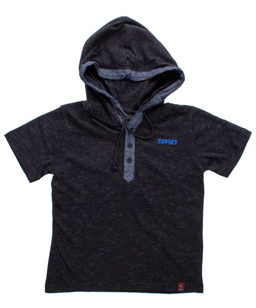 Soviet Boys Short Sleeve Hooded T-Shirt - Black (Size: 13-14 Years)