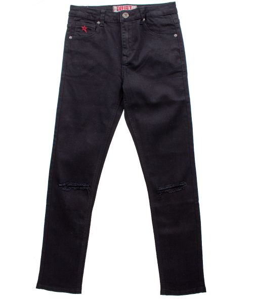 Soviet Boys Skinny Denim Jeans - Black (Size: 13-14 Years)