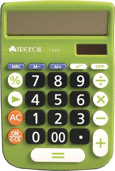 Trefoil: 12 Digit Desktop Calculator Green 1643