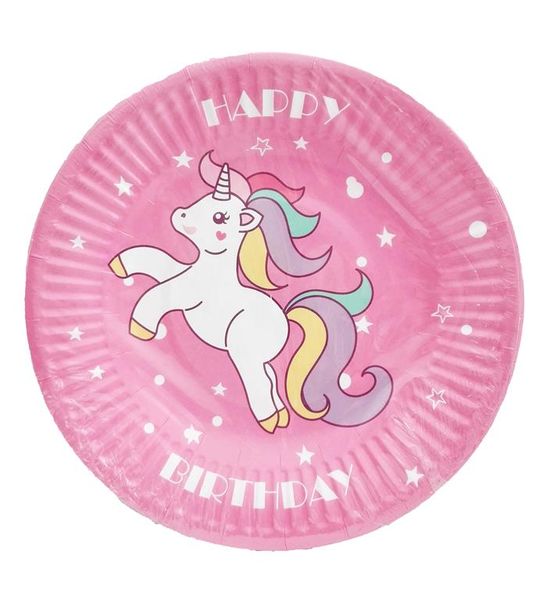 Unicorn Paper Plates - Pink (Pack of 20)