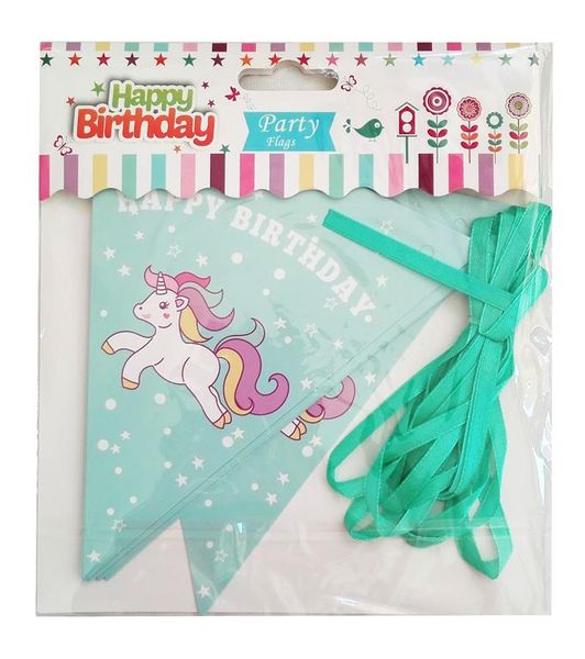 Unicorn Party Flags - Blue (Pack of 2)