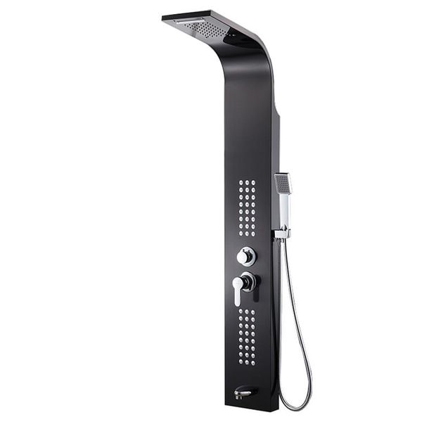Nevenoe Rainfall Waterfall Shower Panel (5 Functions) - Black