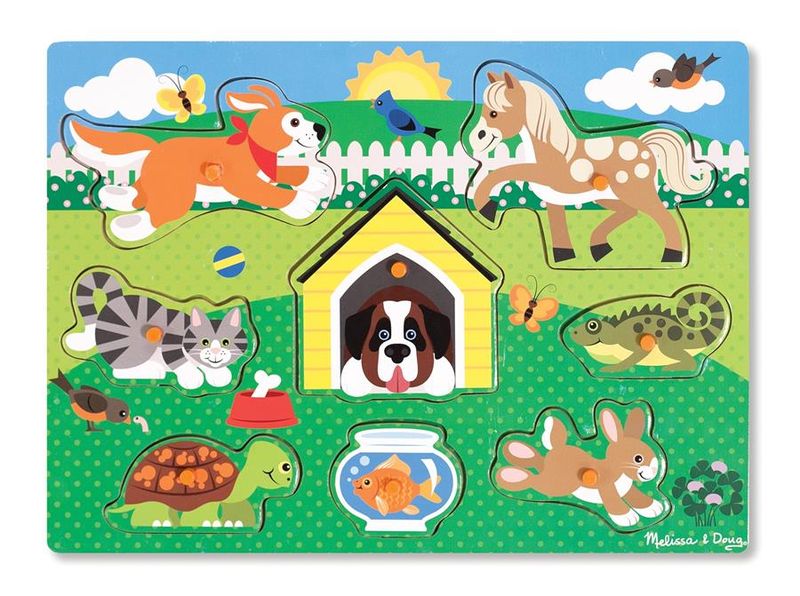 Melissa &amp; Doug Pets Peg Puzzle - 8 Piece