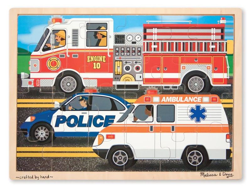 Melissa &amp; Doug To The Rescue Wooden Jigsaw 24 Piece Puzzle