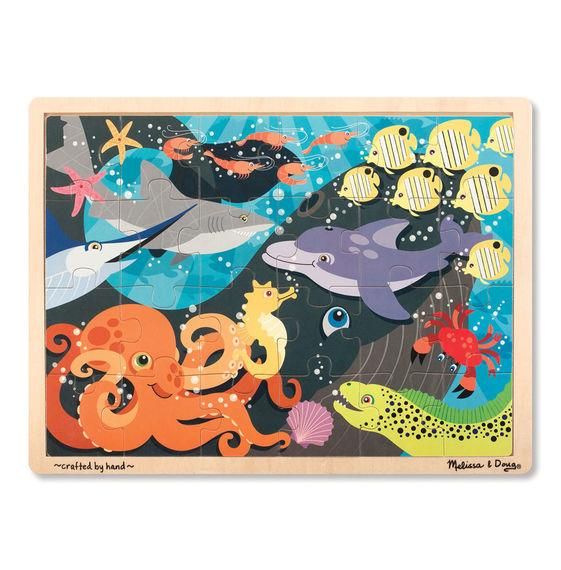 Melissa &amp; Doug Under The Sea Wooden Jigsaw 24 Piece
