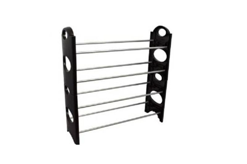 4 Layer Stackable Shoe Rack - Black