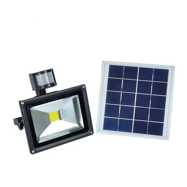 Solar Powered 50W LED Outdoor Flood Light - Day Night Sensor