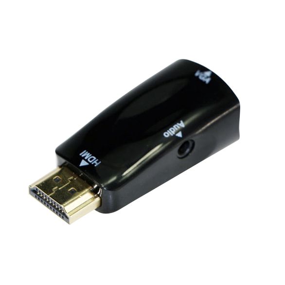 HDMI to VGA &amp; Audio Converter Adapter - Black