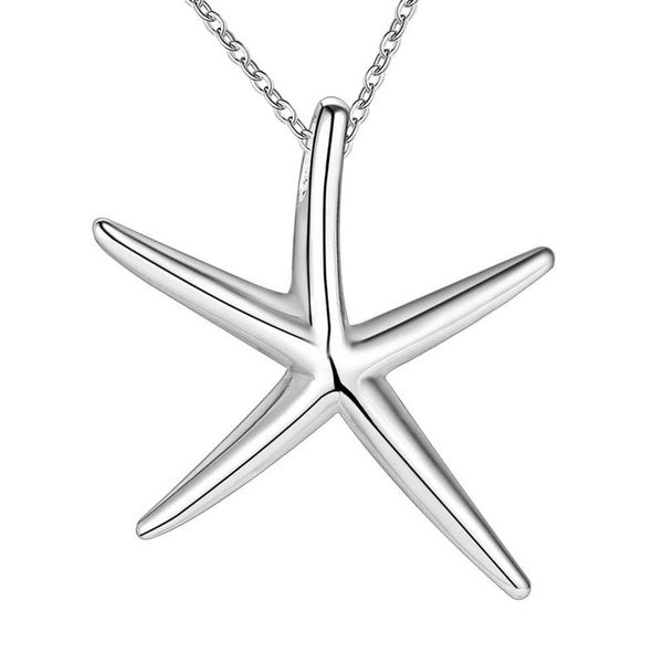 Silver Designer Star Fish Necklace