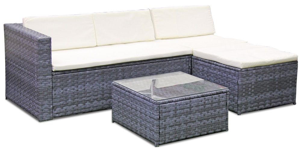 Outdoor furnitureLivorno lounge set 4 piece marbled blackFine living