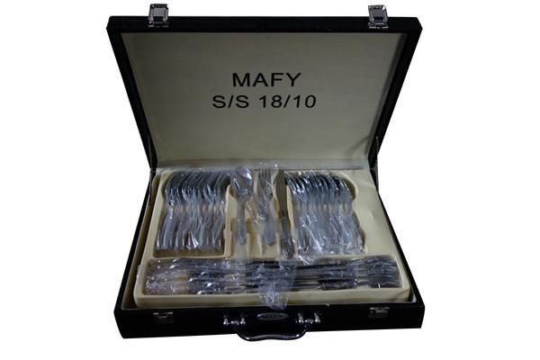 72 Piece Stainless Steel Cutlery Set with Faux Leather Case