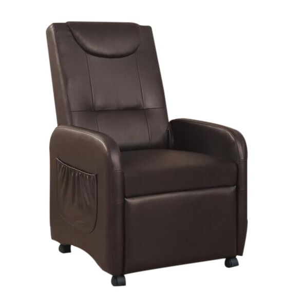 Hazlo Faux Leather Fold Back Recliner Couch Sofa Chair - Black