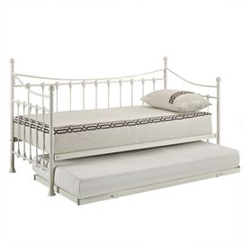 Hazlo Armario Trestle Day Bed with Roll Out Trundle Set - White | Buy ...