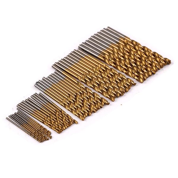 50 x 1/1.5/2/2.5/3mm Titanium Coated HSS Drill Bit Set