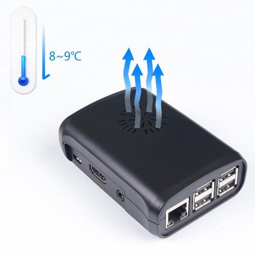 Raspberry Pi 3B, 3B+, 2B,B+, Abs Case Enclosure with Top Cooling Fan Kit