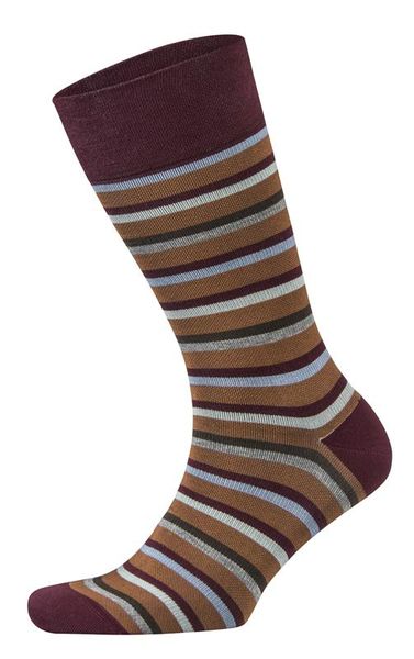 Falke Men's Sensitive Stripe Burgundy Socks - (Size: 10-12)