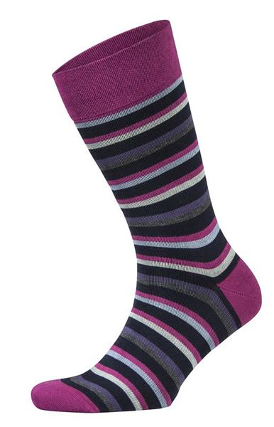 Falke Men's Sensitive Stripe Magenta Socks - (Size: 10-12)