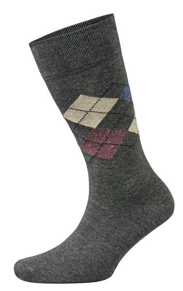 Falke Men's Argyle Charcoal Smart Casual Socks - (Size: 8-12)