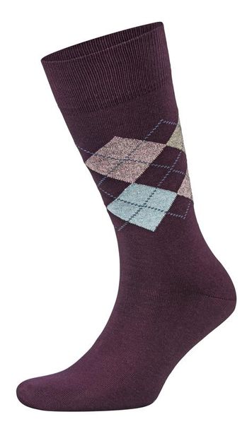Falke Men's Argyle Burgundy Smart Casual Socks - (Size: 8-12)