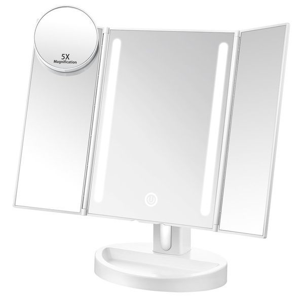 Jerrybox Rotating Trifold LED Magnification Mirror