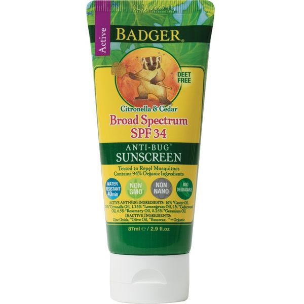 Badger SPF 34 Anti-Bug Sunscreen Cream x 4