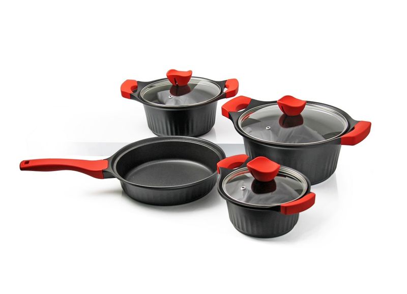 Fine Living - Bellissima Cookware Set - Black &amp; Red