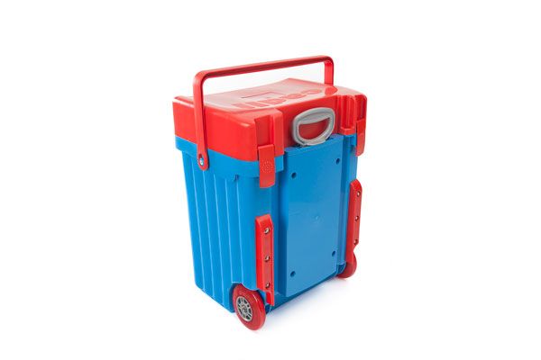 Cadii School Bag With Red Lid &amp; Light Blue Body image
