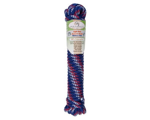 Light Duty Polyproplylene Rope - 8mm x 10m