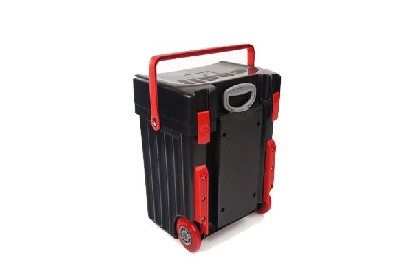 Cadii School Bag - Black Lid &amp; Body with Red Trimmings