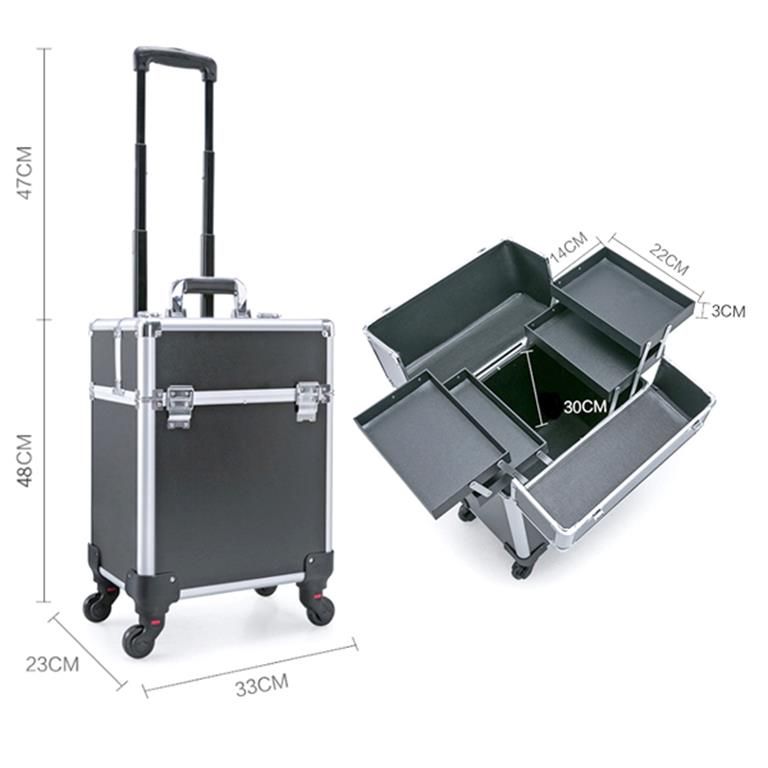 Aluminum Takealot Makeup Case Rolling Trolley Train Makeup Box