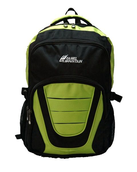 Camel Mountain Laptop Backpack - Lime &amp; BLack