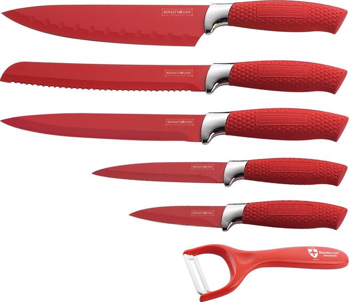 Royalty Line - Non-Stick Coating Knife Set - Red