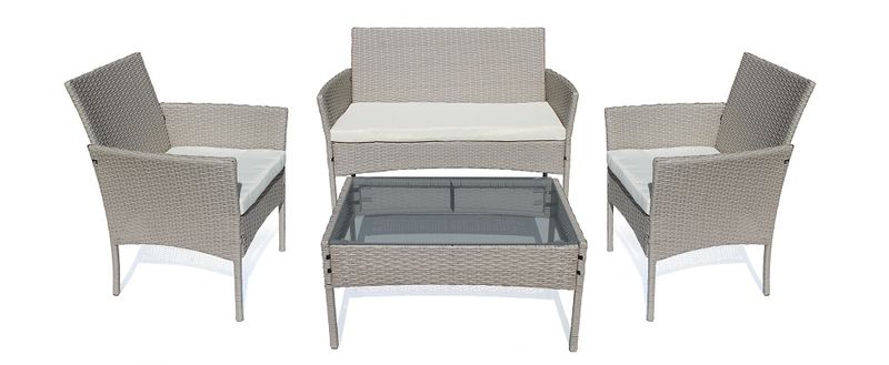 Outdoor furniture-4 piece Jakarta light grey-Fine living