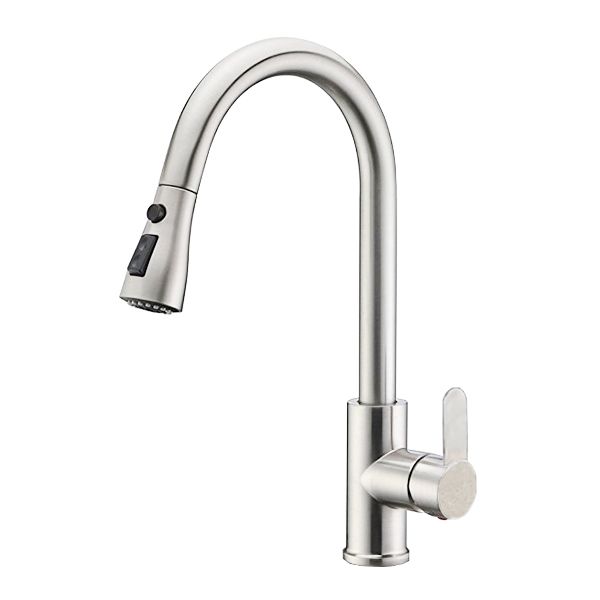 Single Handle High Arc Pull Out Kitchen Faucet