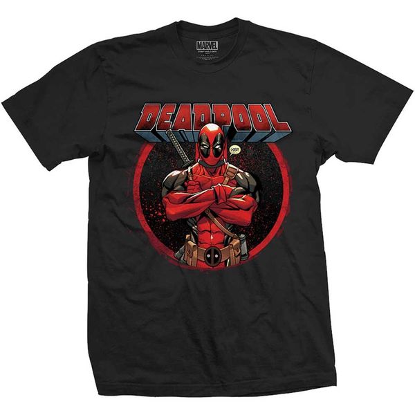 Marvel Comics Deadpool: Crossed Arms Men's Black T-Shirt (Parallel Import)