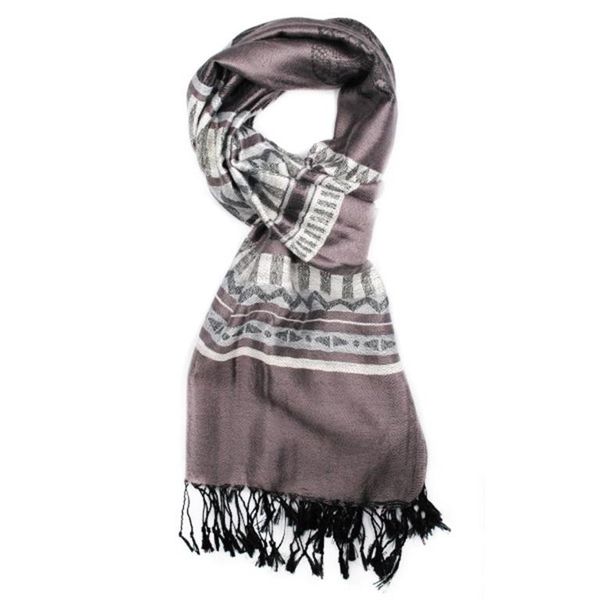 Lily &amp; Rose Dark Lavender, Cream &amp; Black Scarf