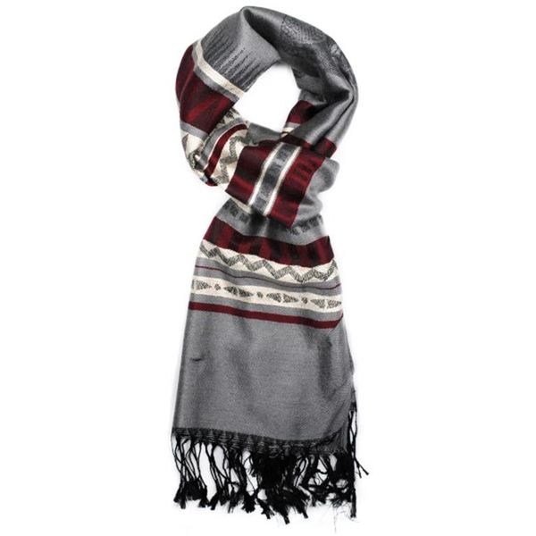 Lily &amp; Rose Dark Grey, Red &amp; Black Scarf