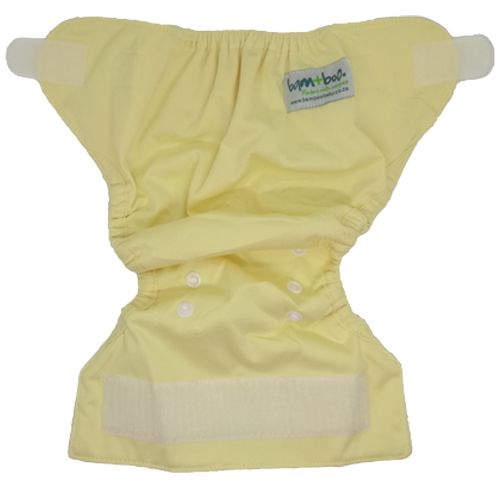 Bamboo Baby Newborn Nappy Cover Hook &amp; Loop Waist - White