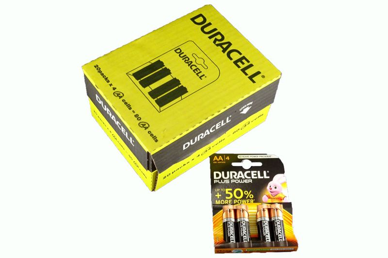 Duracell Plus Power AA Alkaline Batteries - Box of 20 Packs