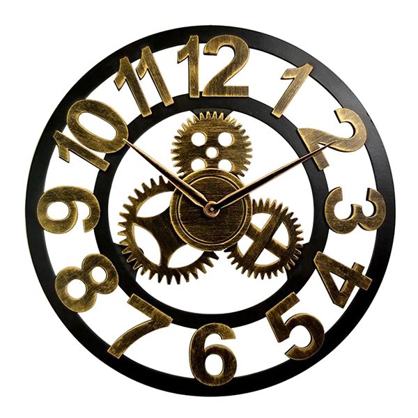 Home Decor 3D Retro Quiet Large Hanging Clock