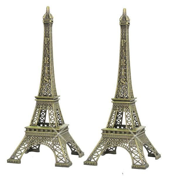 Vintage Eiffel Tower Models In Bronze - 32cm (Set of 2)