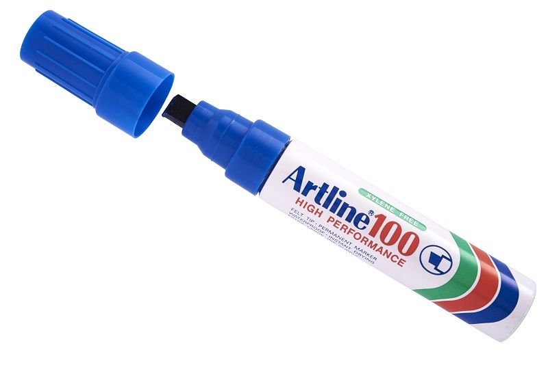 Artline EK 100 Chisel Point Industrial Marker 12mm Blue Shop